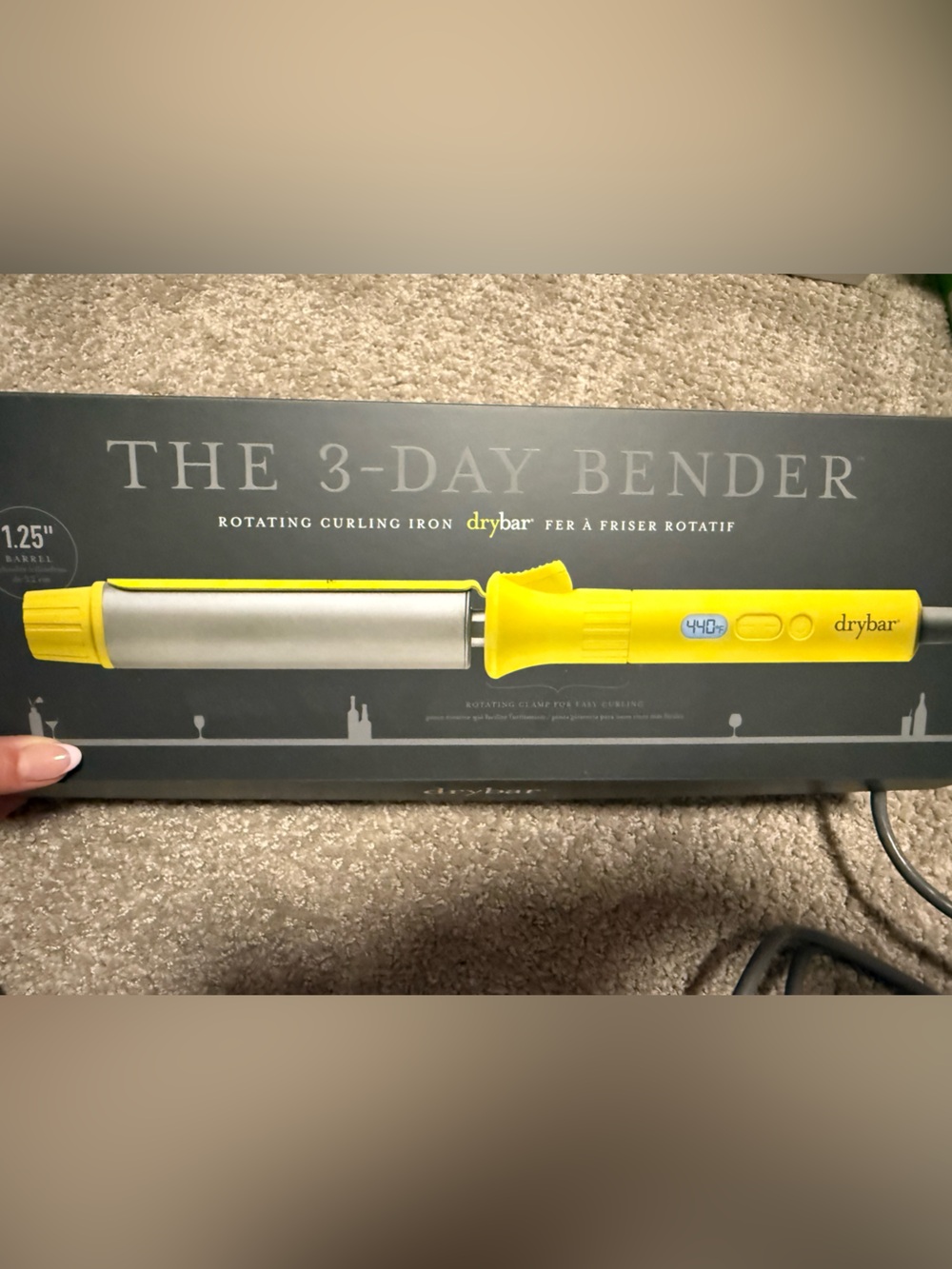 Drybar 3-Day Bender Rotating Curling Iron in Bright Yellow